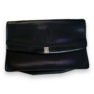 Salvatore Ferragamo Black Leather Clutch Bag | Authentic | Vintage Luxury
